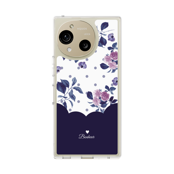 Slim Protection Case［ Twin Dot Flower - Navy ］