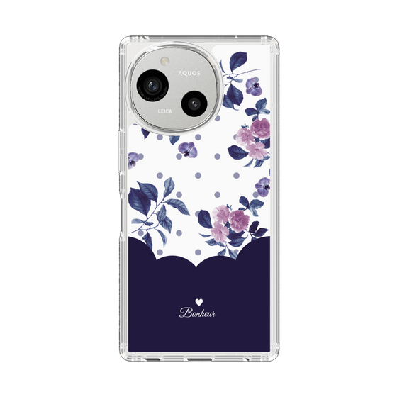 Slim Protection Case［ Twin Dot Flower - Navy ］