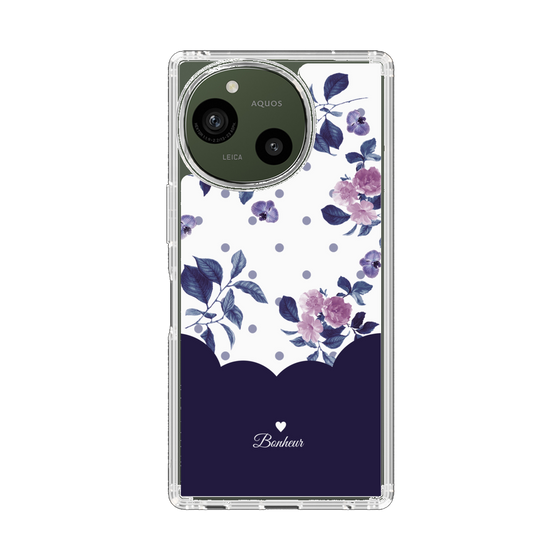 Slim Protection Case［ Twin Dot Flower - Navy ］