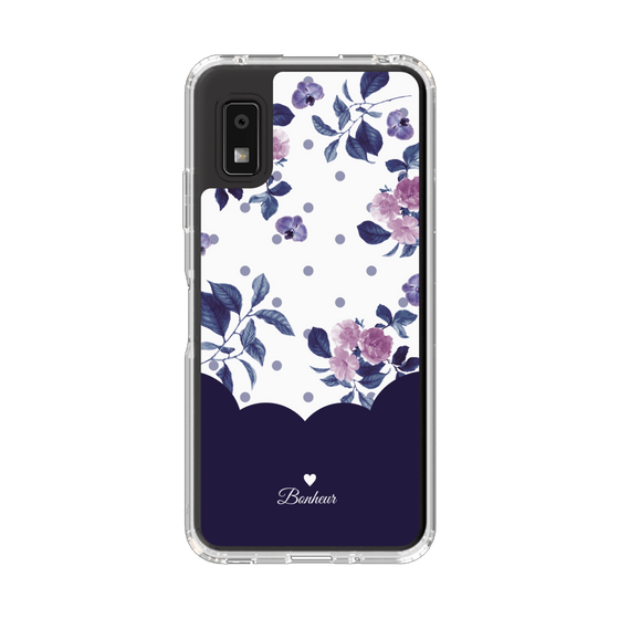 Slim Protection Case［ Twin Dot Flower - Navy ］