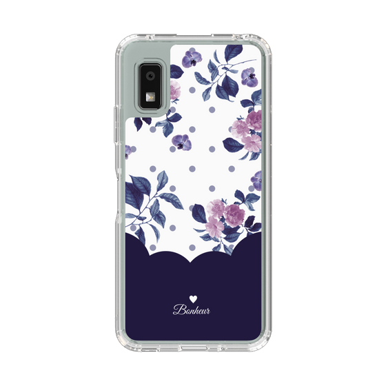Slim Protection Case［ Twin Dot Flower - Navy ］