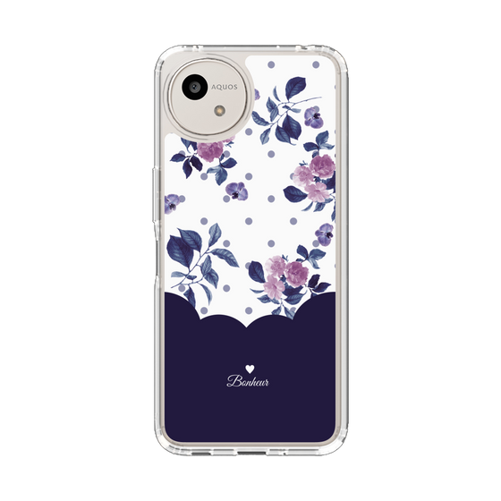 Slim Protection Case［ Twin Dot Flower - Navy ］