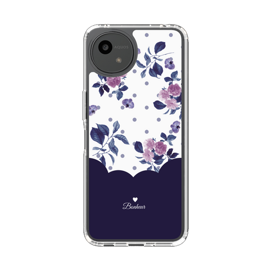 Slim Protection Case［ Twin Dot Flower - Navy ］