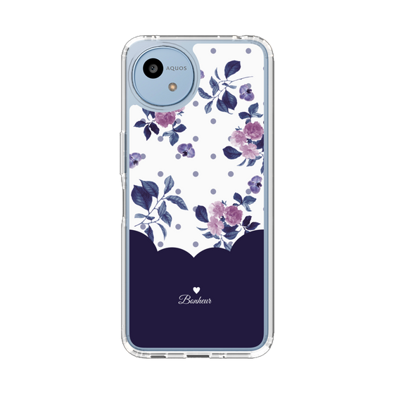 Slim Protection Case［ Twin Dot Flower - Navy ］
