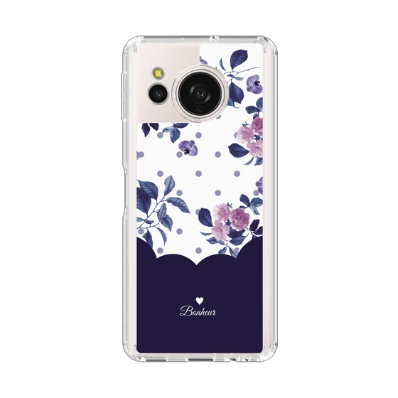 Slim Protection Case［ Twin Dot Flower - Navy ］