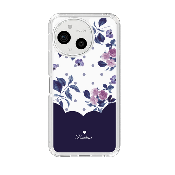 Slim Protection Case［ Twin Dot Flower - Navy ］