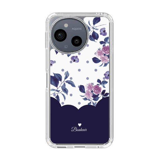 Slim Protection Case［ Twin Dot Flower - Navy ］