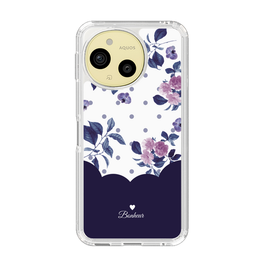 Slim Protection Case［ Twin Dot Flower - Navy ］