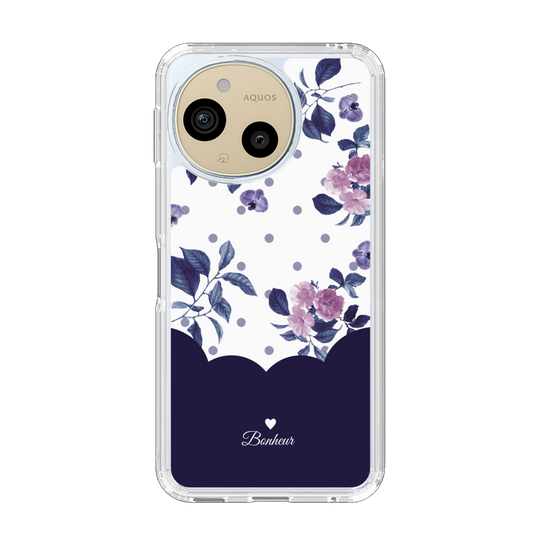 Slim Protection Case［ Twin Dot Flower - Navy ］