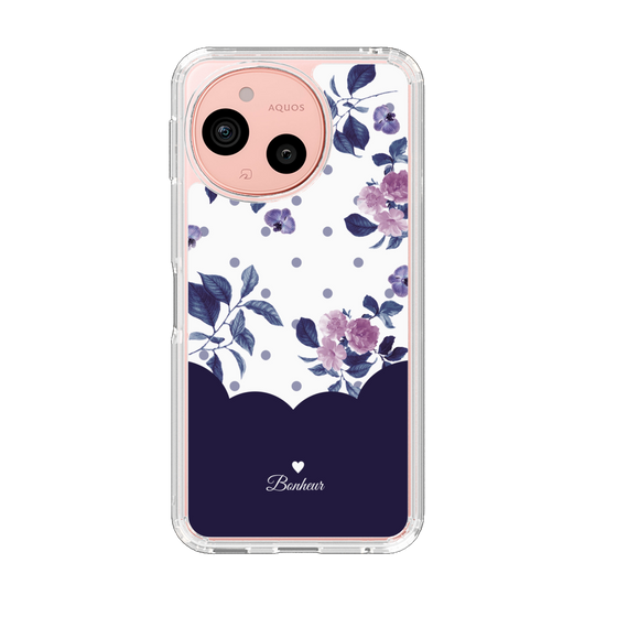 Slim Protection Case［ Twin Dot Flower - Navy ］