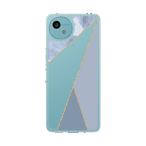 Slim Protection Case［ Marble Triangle Palette - Blue ］