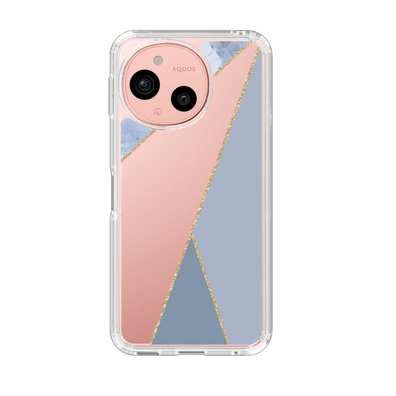 Slim Protection Case［ Marble Triangle Palette - Blue ］