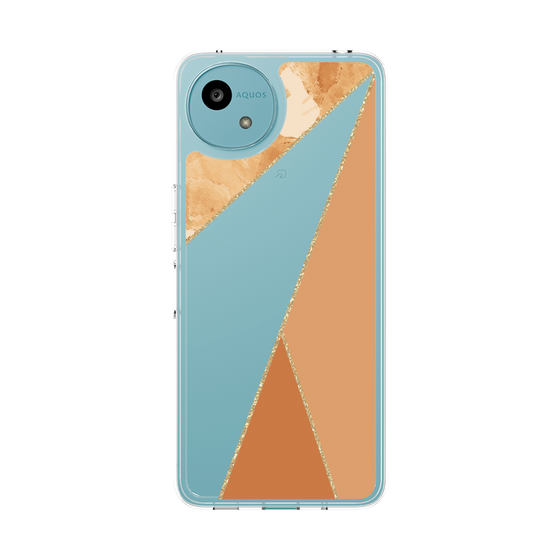 Slim Protection Case［ Marble Triangle Palette - Orange ］