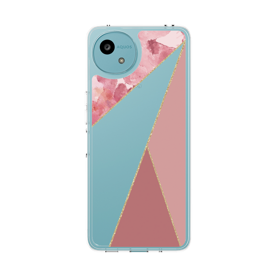 Slim Protection Case［ Marble Triangle Palette - Pink ］