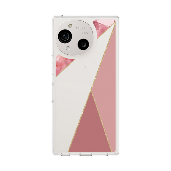 Slim Protection Case［ Marble Triangle Palette - Pink ］
