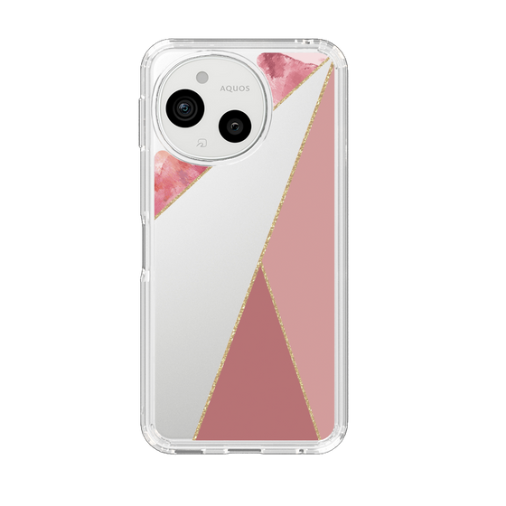 Slim Protection Case［ Marble Triangle Palette - Pink ］
