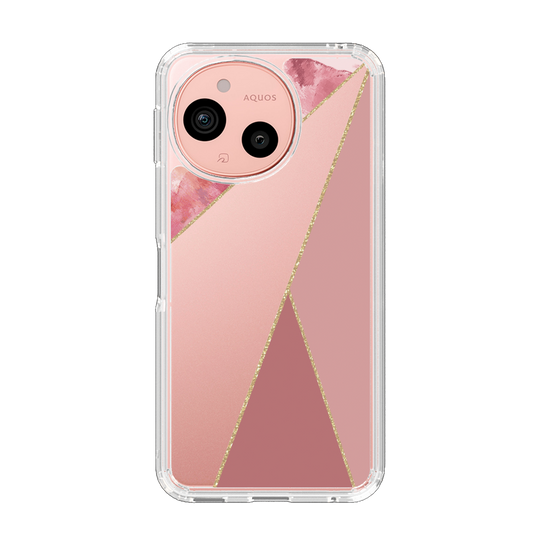 Slim Protection Case［ Marble Triangle Palette - Pink ］