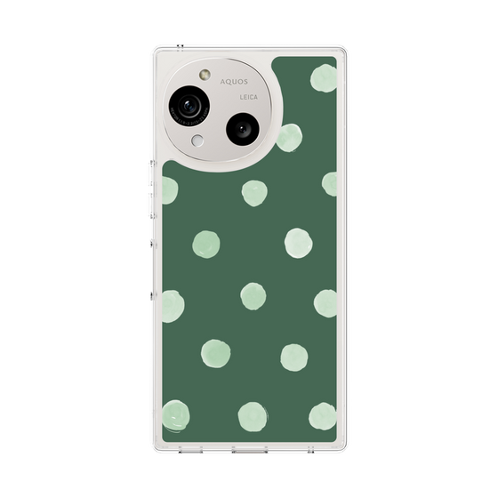 Slim Protection Case［ Watercolor Dots Retro Color - Green ］