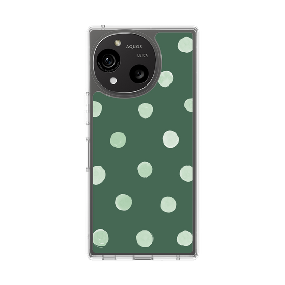 Slim Protection Case［ Watercolor Dots Retro Color - Green ］