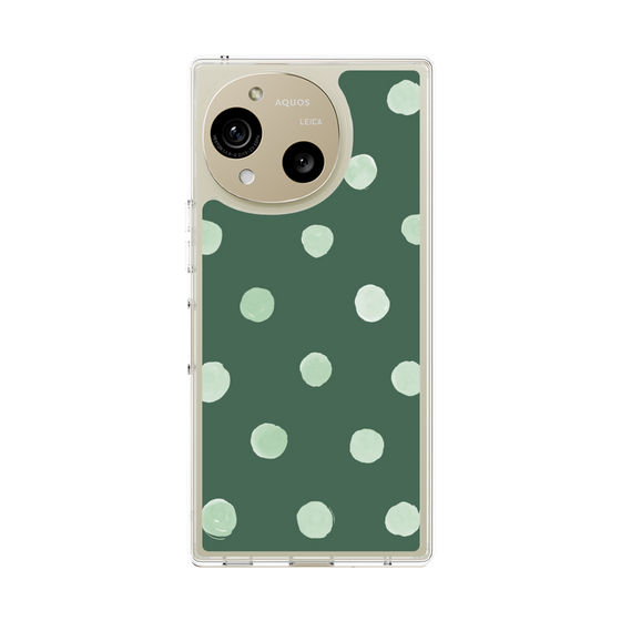 Slim Protection Case［ Watercolor Dots Retro Color - Green ］