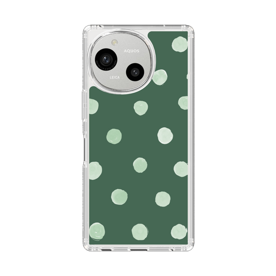 Slim Protection Case［ Watercolor Dots Retro Color - Green ］