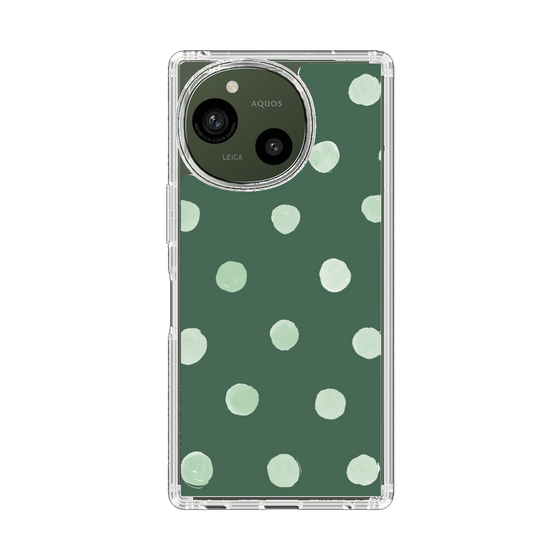 Slim Protection Case［ Watercolor Dots Retro Color - Green ］