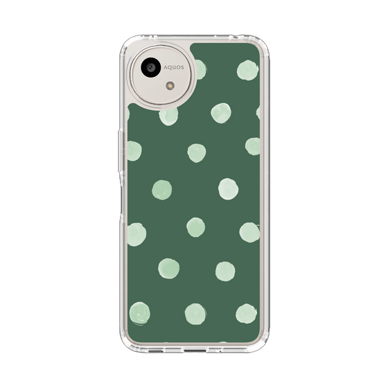 Slim Protection Case［ Watercolor Dots Retro Color - Green ］