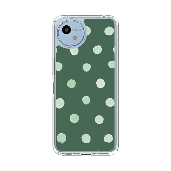 Slim Protection Case［ Watercolor Dots Retro Color - Green ］