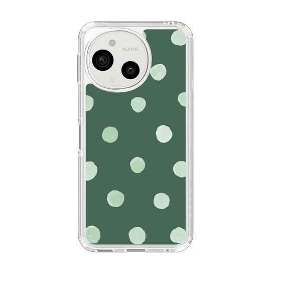 Slim Protection Case［ Watercolor Dots Retro Color - Green ］