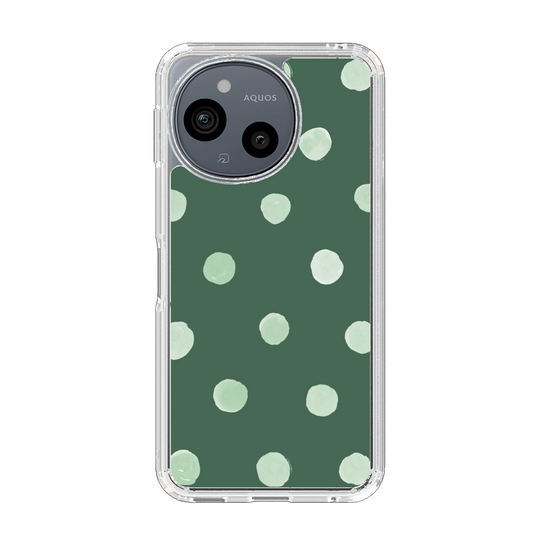Slim Protection Case［ Watercolor Dots Retro Color - Green ］