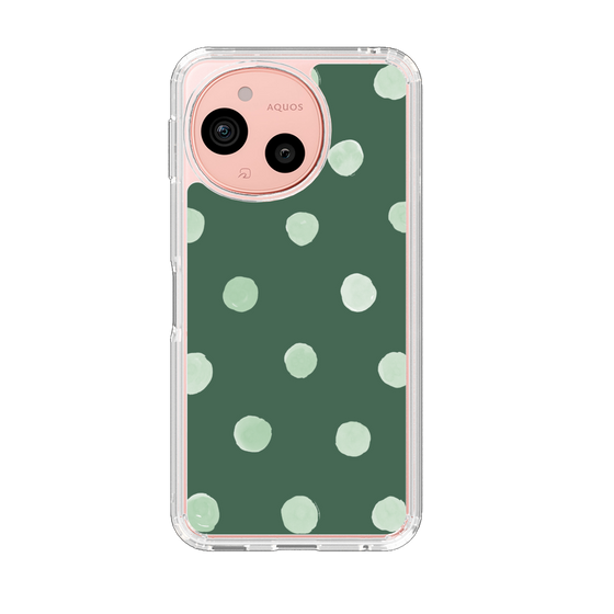 Slim Protection Case［ Watercolor Dots Retro Color - Green ］