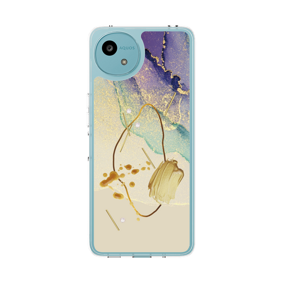 Slim Protection Case［ Marble Nuance Painting Purple ］