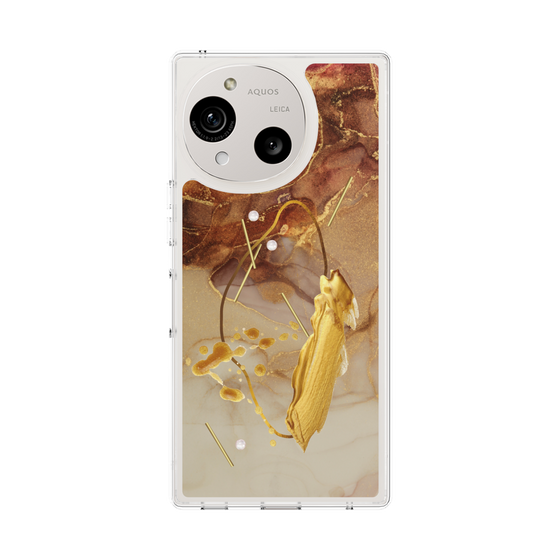 Slim Protection Case［ Marble Nuance Painting Brown ］