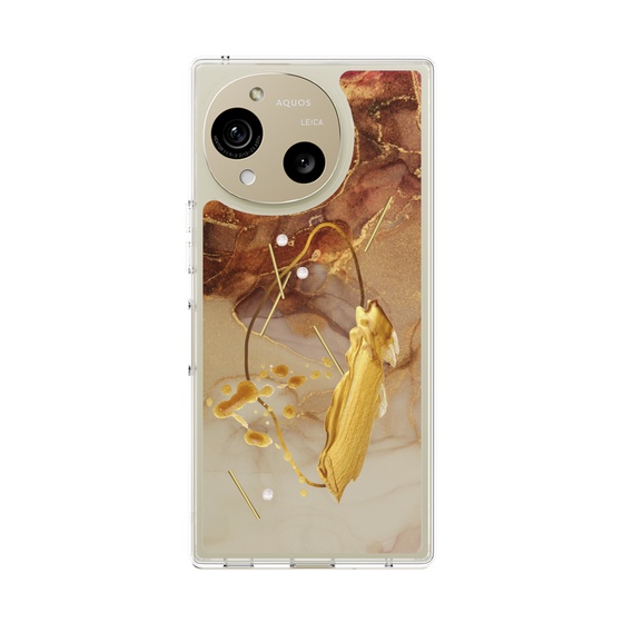 Slim Protection Case［ Marble Nuance Painting Brown ］