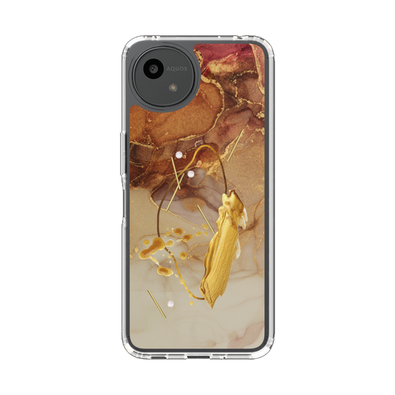 Slim Protection Case［ Marble Nuance Painting Brown ］