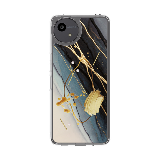 Slim Protection Case［ Marble Nuance Painting Black ］