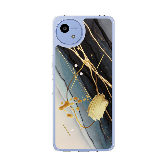 Slim Protection Case［ Marble Nuance Painting Black ］