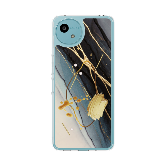 Slim Protection Case［ Marble Nuance Painting Black ］