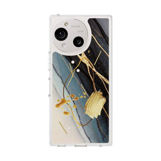 Slim Protection Case［ Marble Nuance Painting Black ］