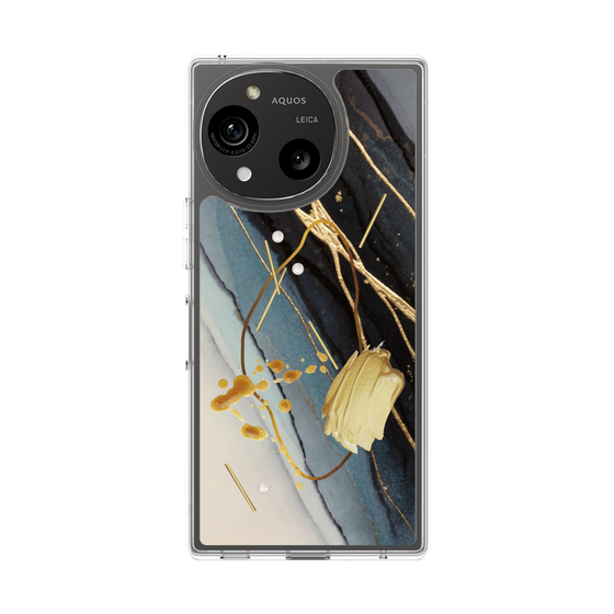 Slim Protection Case［ Marble Nuance Painting Black ］