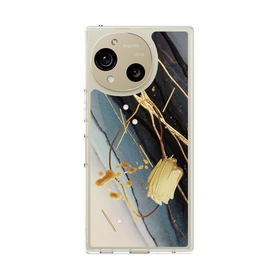 Slim Protection Case［ Marble Nuance Painting Black ］