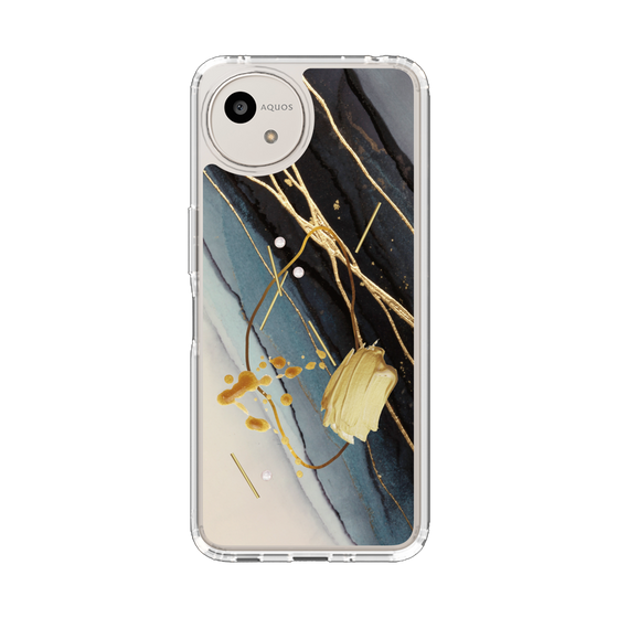 Slim Protection Case［ Marble Nuance Painting Black ］