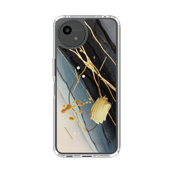Slim Protection Case［ Marble Nuance Painting Black ］