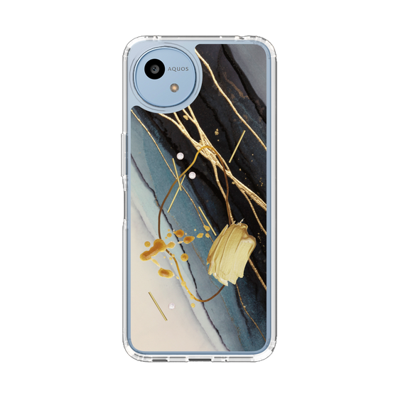 Slim Protection Case［ Marble Nuance Painting Black ］