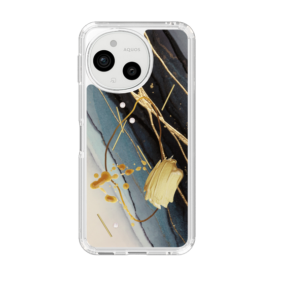 Slim Protection Case［ Marble Nuance Painting Black ］