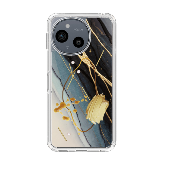 Slim Protection Case［ Marble Nuance Painting Black ］