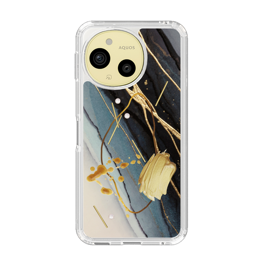 Slim Protection Case［ Marble Nuance Painting Black ］