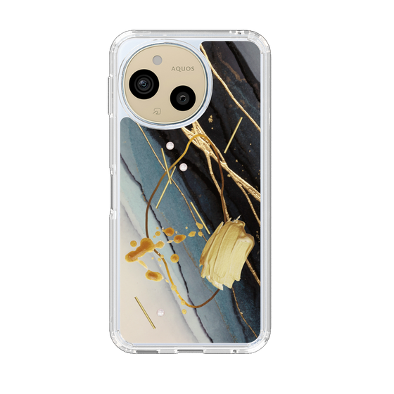 Slim Protection Case［ Marble Nuance Painting Black ］