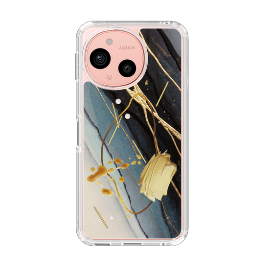 Slim Protection Case［ Marble Nuance Painting Black ］