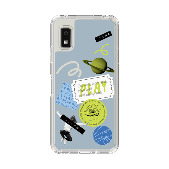 Slim Protection Case［ Playful sticker - Dusty Blue ］